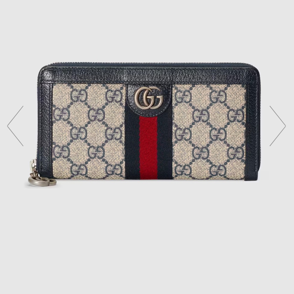 OPHIDIA ZIP AROUND WALLET (Beige & Blue Supreme)